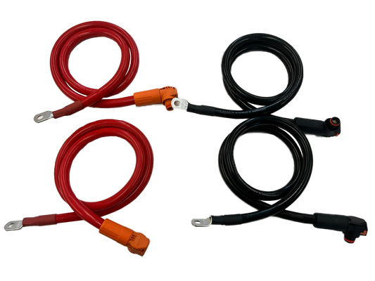 Battery To Inverter Cable Set - (2-Pos, 2-Neg 2/0 AWG 1.0m)